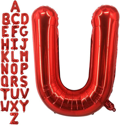 40 Inch Red Letter U Balloons, DIY Phrase Foil Alphabet Letter U Balloons DIY by LHOAVWE