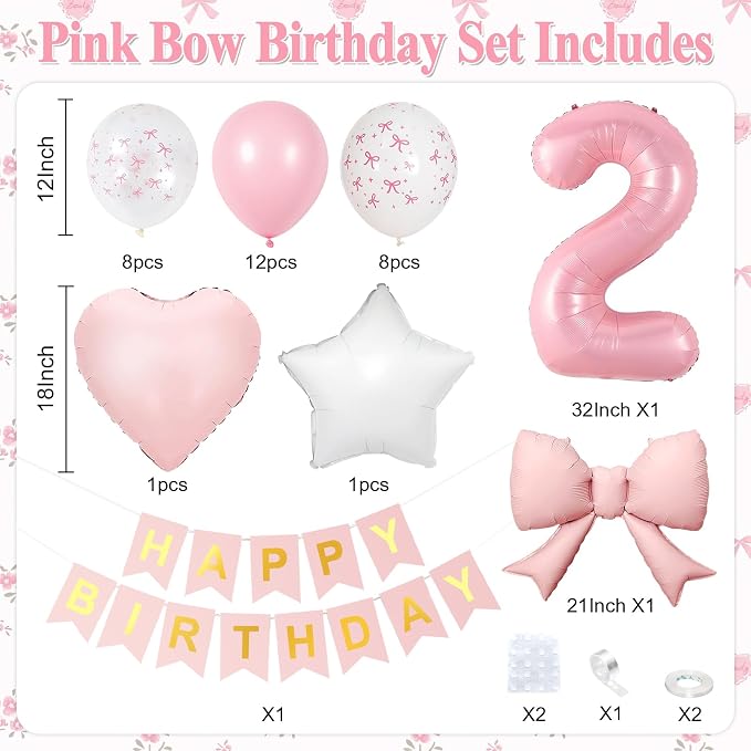 2nd Pink Bow Birthday Decorations - Image 2