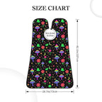 Adjustable Non-Stick Beard Apron, Hair Catcher Cape for Shaving Grooming, Waterproof with Suction Cups Men, Beautiful Magical Flowers Goth Moon Mushrooms Frogs Shave Bib