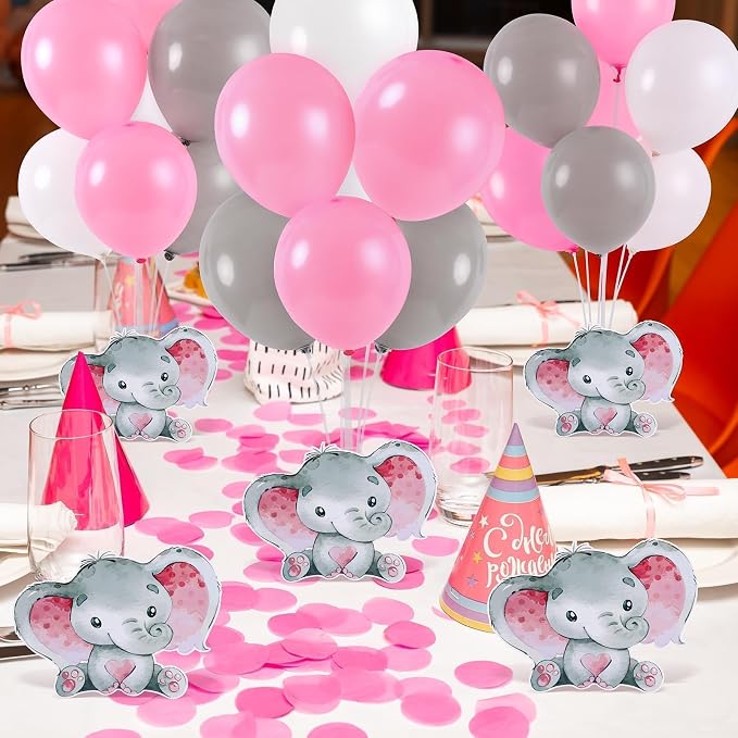 12 Sets Elephant Baby Shower Balloon Stand Kit - Image 2