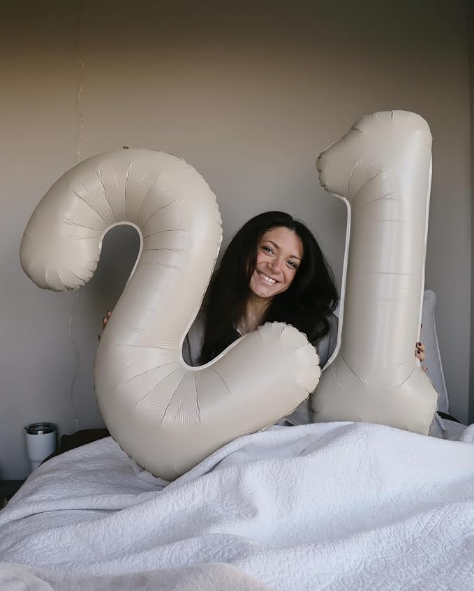 40 Inch Cream Number 3 Balloon Birthday Party Decorations - Image 4