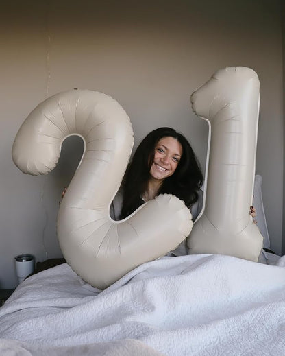 40 Inch Cream Number 3 Balloon Birthday Party Decorations - Image 4