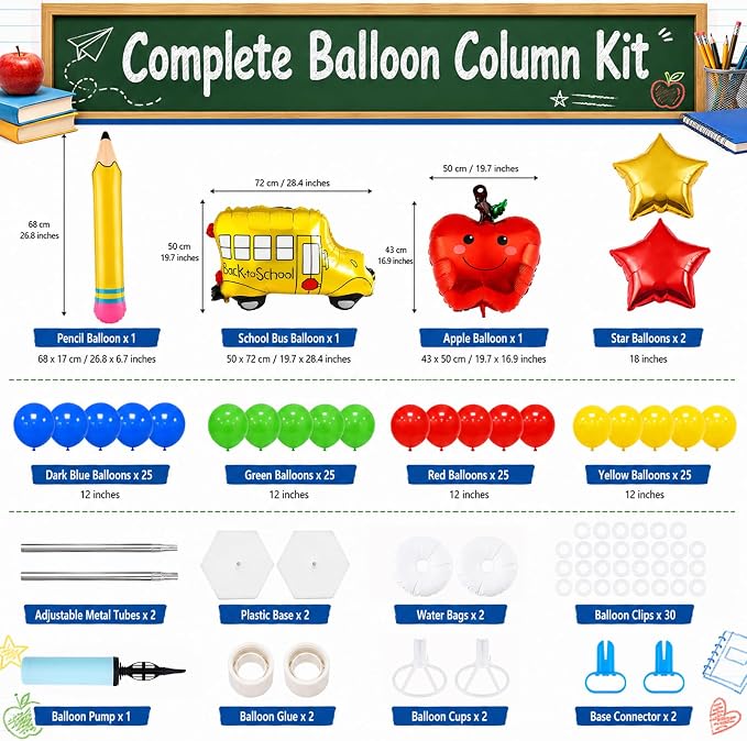2 Sets 6.6 Ft Back to School Balloon Column Stand Kit - Image 2