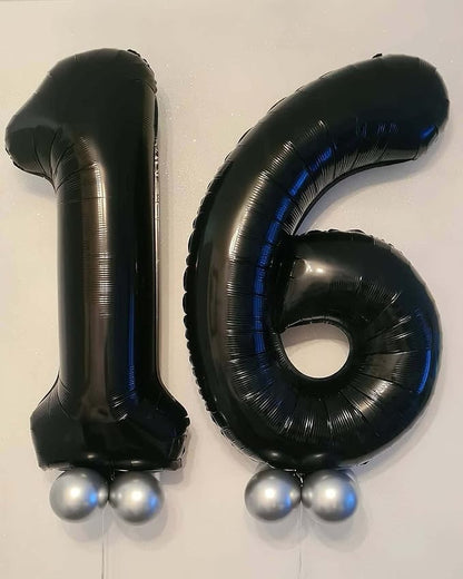 40 Inch Black 17 Number Balloons Giant 17 Balloons Black Birthday Balloons 17th - Image 5