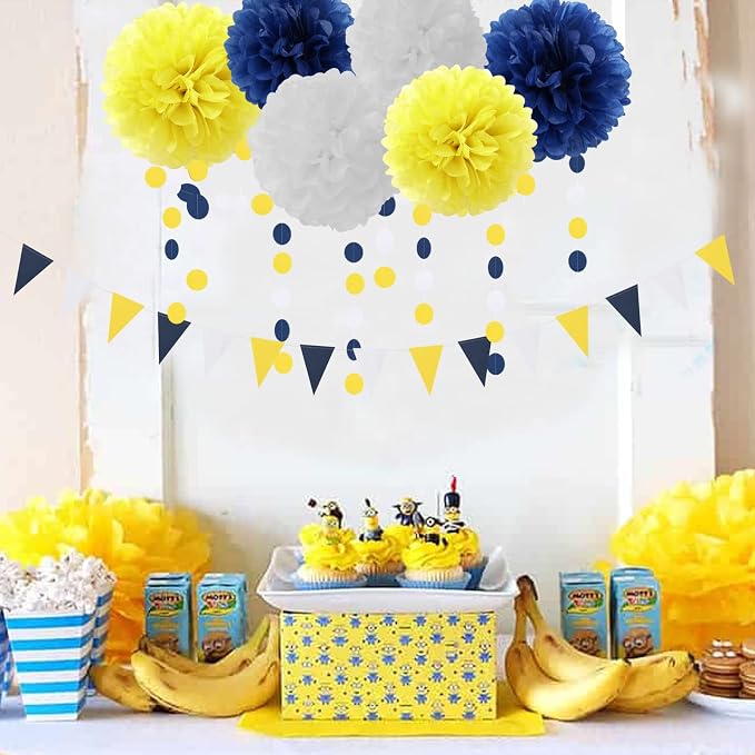 Navy-Blue White-Yellow Graduation Party Decorations - Image 6