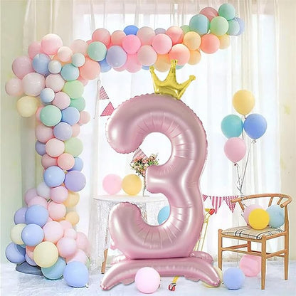 Crown Pink Number 3 Balloon - Image 4