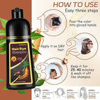 Instant Silver Gray Hair Dye Shampoo for Vibrant Hair Color, Natural Herbal Hair Color Shampoo Hair Dye, 3 in 1 Coloring & Care Formula Lasts 3-4 Weeks, Easy & Quick to Use for Women Men, 500ML