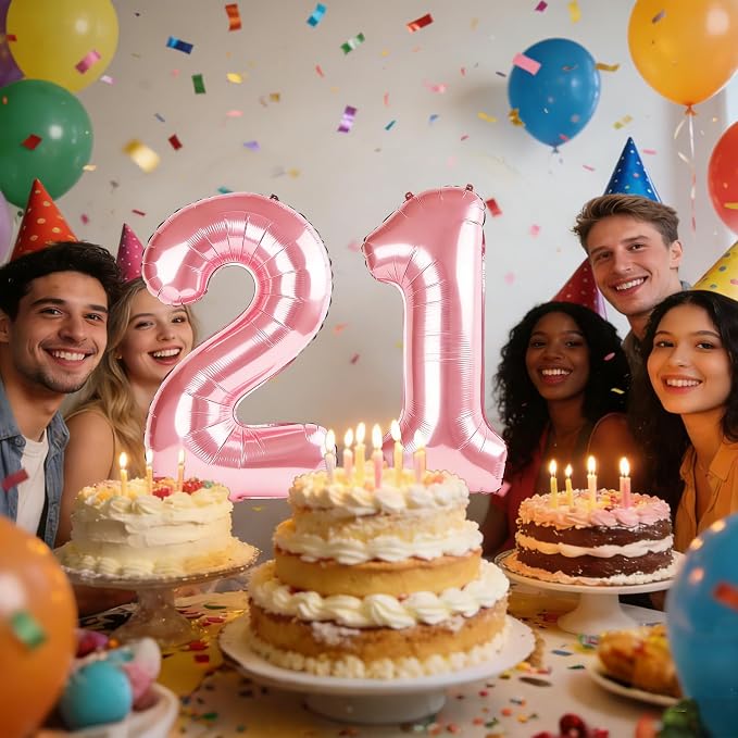 40 Inch Number 21 Balloons for 21st Birthday Party Decorations, 0-100 Jewelry - Image 2