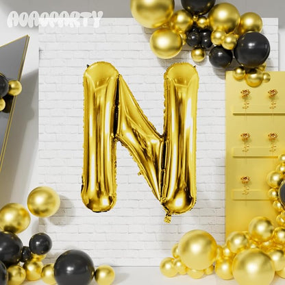 Letter Balloons Gold 40 Inch N Large Giant Big Foil Mylar Balloon | - Image 4