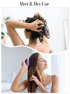 HEETA Hair Scalp Massager Brush, Updated Hair Shampoo Brush, Wet & Dry Scalp Exfoliator with Soft Silicone Bristles, Head Massager Washing Hair Care Tool for Women Men Kid for All Hair Types (Black)