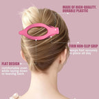 Flat Hair Clips for Women - 6 PCS French Flat Claw Clips Medium Hair Clips for Girls Large Hair Claw Clips for Thick or Thin Hair Strong Hold No Slip Hair Accessories for women (Pink)