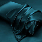 Aormenzy Satin Pillow Cases for Women King Size Set of 2, Dark Teal Satin Pillowcase for Hair with Envelope Closure Silky Pillow Covers Wrinkle, Fade Resistant (20x40 Inches)