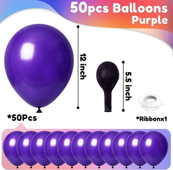 Purple Balloons, Baby Shower, Anniversary, Graduation, Wedding Decorations - Image 2