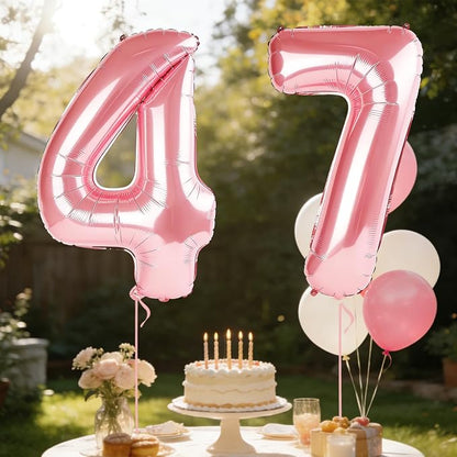 40 Inch Number 47 Balloons for 47th Birthday Party Decorations, 0-100 Jewelry - Image 3