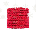 Red Hair Ties for Thick Hair, Grab & Go Ponytail Holders, 8 Bright Red Hair Bands, Thick No-Crease Bands with Strong Hold, Damage-Free Design, Bold Classic | L. Erickson
