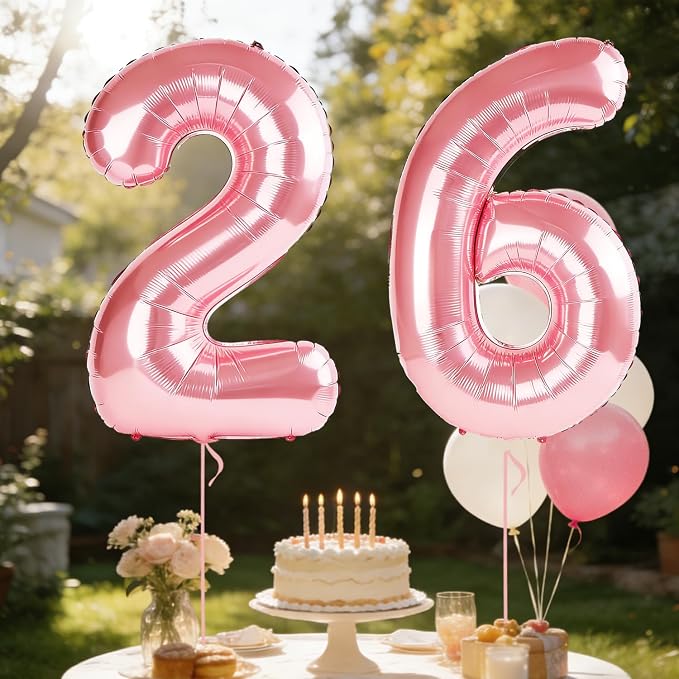 40 Inch Number 26 Balloons for 26th Birthday Party Decorations, 0-100 Jewelry - Image 3