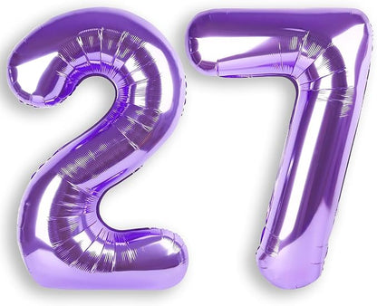 RainbowQ Purple 27 Balloon Number 40 Inch 0-40 Foil Large Balloons | Big Mylar by RainbowQParty