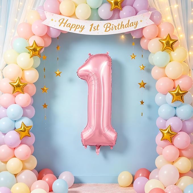 Pastel Pink 11 Balloons, 40 Inch Large Light Pink Foil Number Balloons 0-10 - Image 5