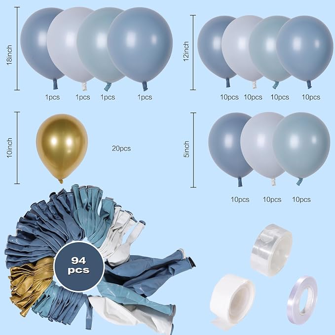Dusty Blue Balloon Arch Kit - Image 4