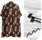 Extra Long Haircut Barber Cape Cover, Hairdressing Apron Funny English Bulldog Hairdressing Gown Cover for Hair Cutting