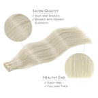 WENNALIFE Tape in Hair Extensions Human Hair, 20pcs 50g 16 inch Ash Blonde Highlighted Platinum Blonde Remy Hair Extensions Straight Human Hair Tape in Extensions Skin Weft Tape Extensions Human Hair