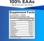 Ultimate 100% Essential Amino Acid Supplement for Cutting, Fasting & Workouts - All 9 EAAs, 40% Leucine — Ideal BCAA Ratio for Energy, Muscle & Recovery - 300 Easy-to-Swallow Keto & Vegetarian Tablets