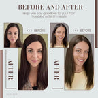 Hair Toppers for Women Real Human Hair, 360° 3D Human with Thinning Upgrade Middle Part Clip in Bangs Topper Hair Pieces for Women Daily(Medium Dark Brown, 18 Inch-3D-Side)
