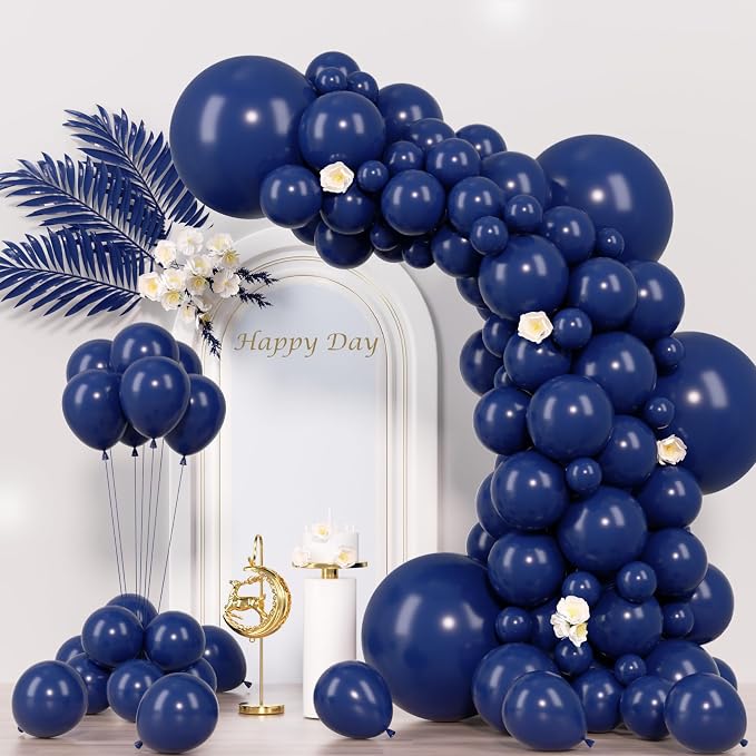 Voircoloria 130pcs Navy Blue Balloons Garland Arch Kit, 18 12 10 5 Inch | by Voircoloria