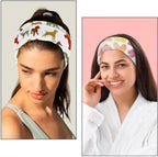 6 Pcs Stretchy Headbands for Women, Absorbed Sport Headband Soft Twist Knotted Headbands for Daily Life Yoga Workout, Dogs Collection Multi Animal