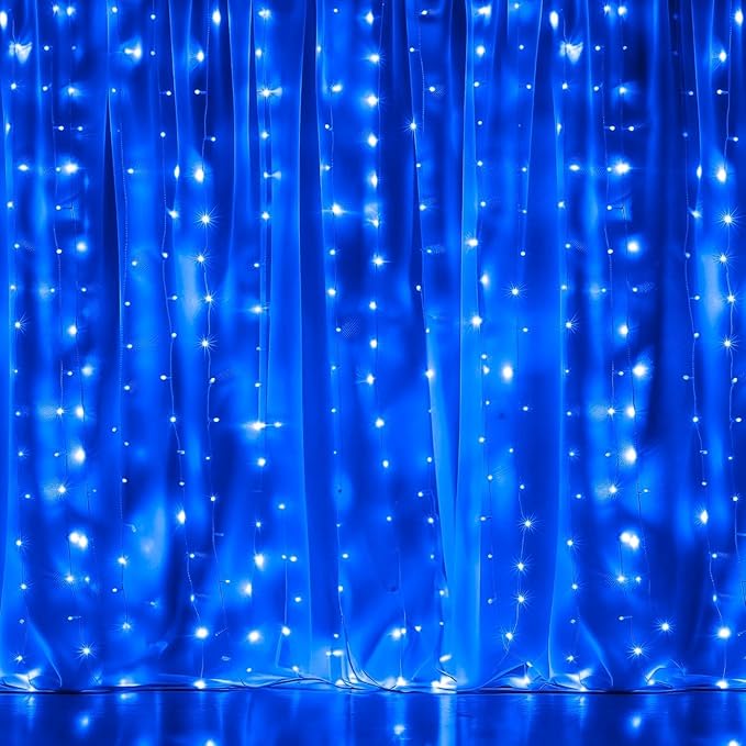 Dazzle Bright 300 LED Curtain String Lights, Christmas Fairy Lights - Image 2