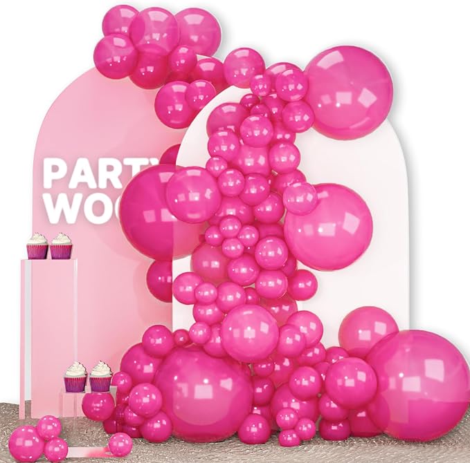 PartyWoo Pearl Hot Pink Balloons 140pcs Magenta Fuchsia Dark Pink Color | by PartyWoo