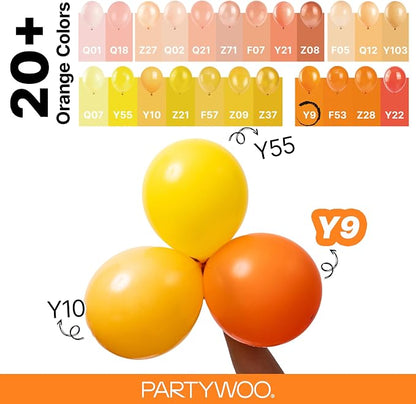 PartyWoo Orange Balloons 123pcs Fall Latex Helium Balloons Different Sizes | 18 - Image 4
