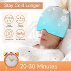 Headache Relief Hat Migraine Ice Head Wrap, Ice Packs for Injuries Reusable Migraine Relief Cap, Wearable Compressed Therapy Headache Relief Hat for Migraines Tension Sinus Fever Stress Relief(Gray)