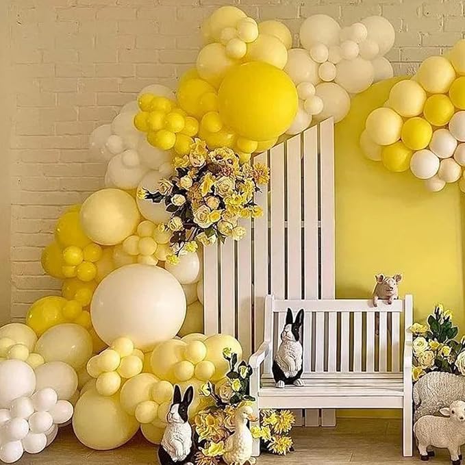 Voircoloria 105pcs Pastel Yellow Party Latex Balloons, 12inch | - Image 5