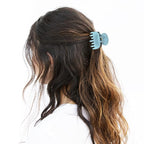 DEEKA Hair Clips Small Claw Clips for Thin Hair 4 Pack Double Row Teeth 1.6" Medium Matte Non-slip Short Hair Accessories for Women and Girls -Green Blue Pink