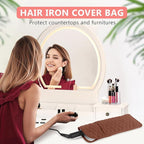 Heat Resistant Hair Tools Organizer Bag Portable Travel Storage Cover Pouch for Hair Straighteners, Curling Irons, Flat Irons and Hot Styling Tools(13.8" x 5.5")