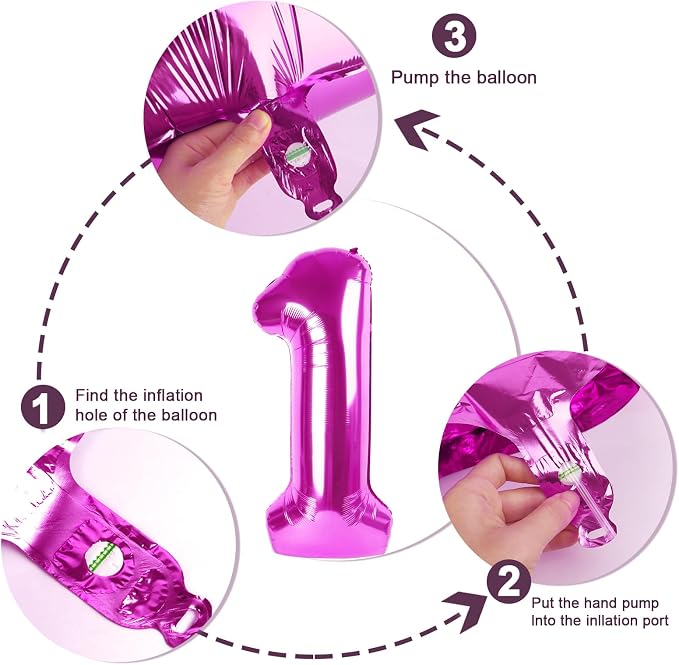 5 Balloon Number 40 Inch Rose Purple Balloons - Image 6