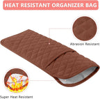Heat Resistant Hair Tools Organizer Bag Portable Travel Storage Cover Pouch for Hair Straighteners, Curling Irons, Flat Irons and Hot Styling Tools(13.8" x 5.5")