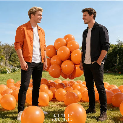 AULE 50Pcs Latex 12 Inch Burnt Orange Balloons | Helium Party Happy Birthday - Image 5