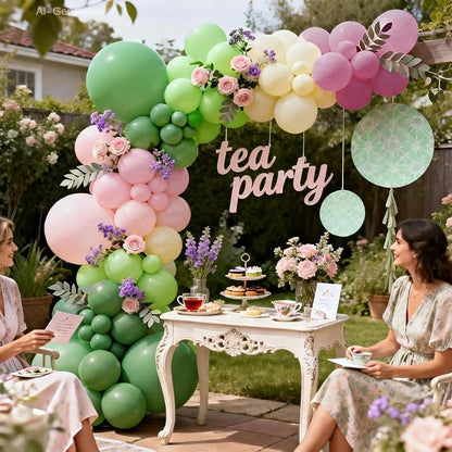 Pink Green Purple Balloons Arch Kit - Image 4