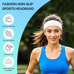 14 PCS Headbands for Women, Soft Elastic Hairbands, Fashion Non-Slip Cotton Sweat-Absorbent Sports Head Bands for Daily Workout, Running, Yoga, Makeup