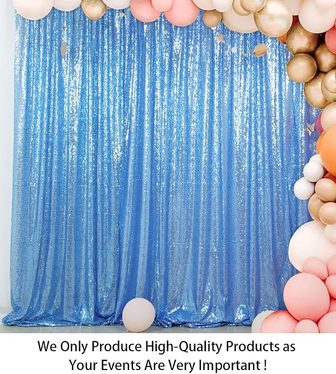 ShinyBeauty Baby Blue Sequin Backdrop 10FTx10FT - Image 2