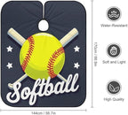 Fashion Unisex Hair Cutting Cape with Adjustable Closure Yellow Softball Ball American Barber Cape