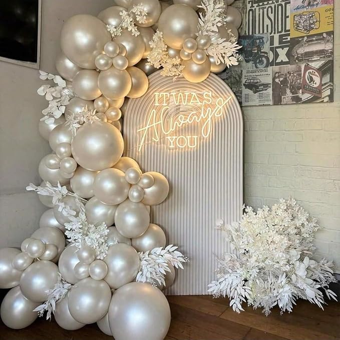 Pearl White Sand Balloons - Image 5