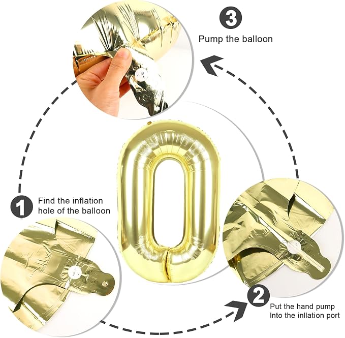 6 Balloon Number 40 Inch Light Gold Balloons - Image 6