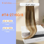 Full Shine Human Hair Clip in Extensions Straight Seamless Hair Extensions Clip ins 14 Inch 7 Pcs Real Hair Extensions Clip in Human Hair Balayage Brown Ombre Blonde Mix Brown 120 G