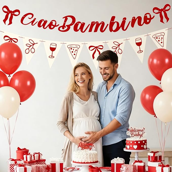 Affrolling Ciao Bambino Baby Shower Decoration Italian Baby Shower Banner Ciao - Image 4