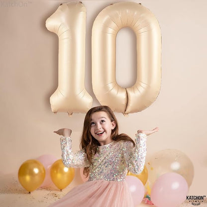 KatchOn Caramel 10 Balloon Number 40 Inch, 10th Birthday Decorations - Image 7