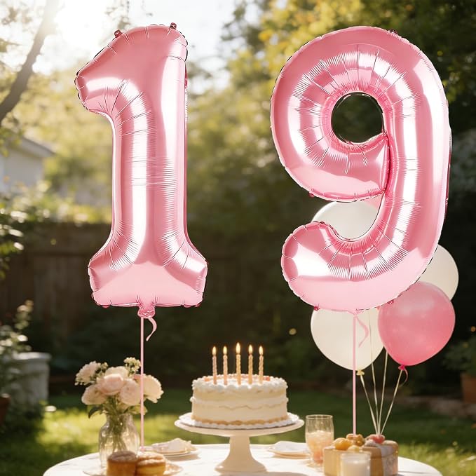 40 Inch Number 19 Balloons for 19th Birthday Party Decorations, 0-100 Jewelry - Image 3