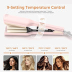 MINI Curling Iron Hair Crimper Waver, Beach Waves Curling Wand, Waver Hair Tool, Double Voltage Included UK/EU Plug, Easy to Use, Pink, 1.25 Inch